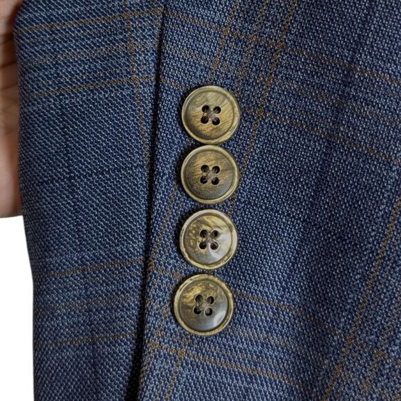 VTG Jack Victor Sz 50L Blazer Blue Glen Plaid Career Office Preppy Work READ - Picture 6 of 13